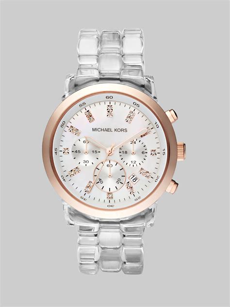 michael kors glasses square clear plastic watch with rose gold|rose gold mk watch cheap.